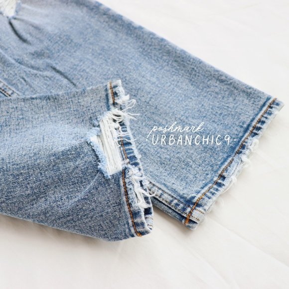 ABERCROMBIE Curve Love High Rise Ankle Straight Jean Ripped Medium Light size 26 - Picture 12 of 15